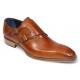 Duca Di Matiste "Vergato" Brandy Genuine Italian Calf Leather Monk Strap Dress Shoes.